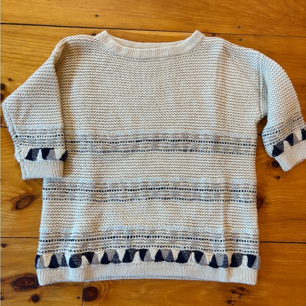 Sessun Blue Cream and Black Women's Sweater